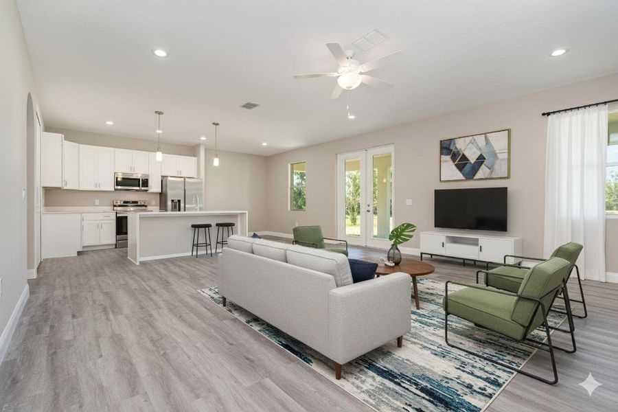 Furnished interior view inside a new home in , Palm Bay (Image 11). Furnished interior view inside a new home in , Palm Bay (Image 11).