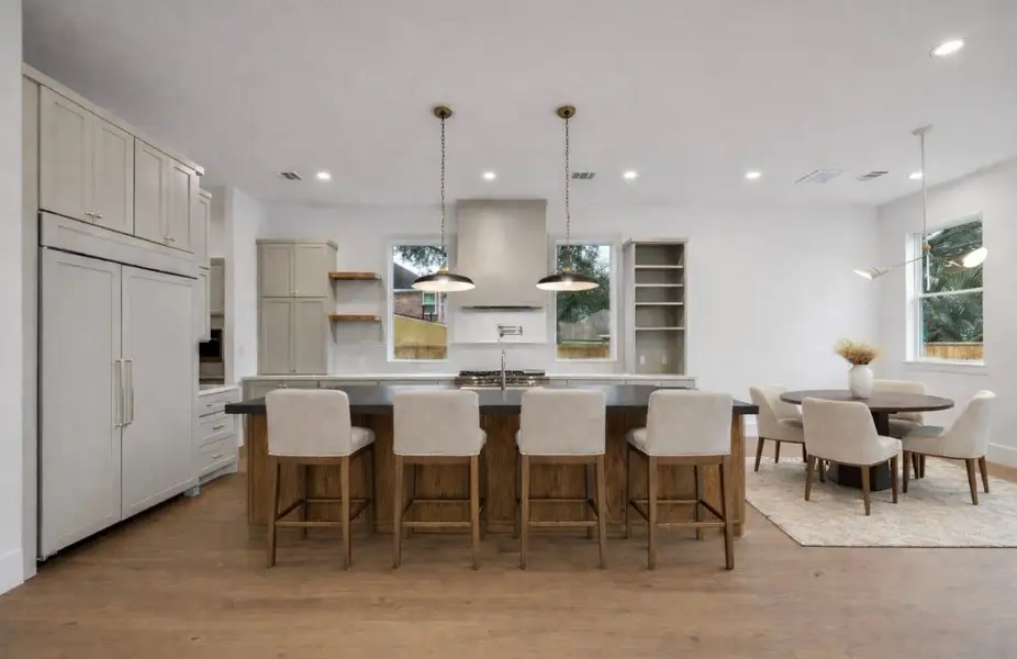Virtually staged kitchen bar area