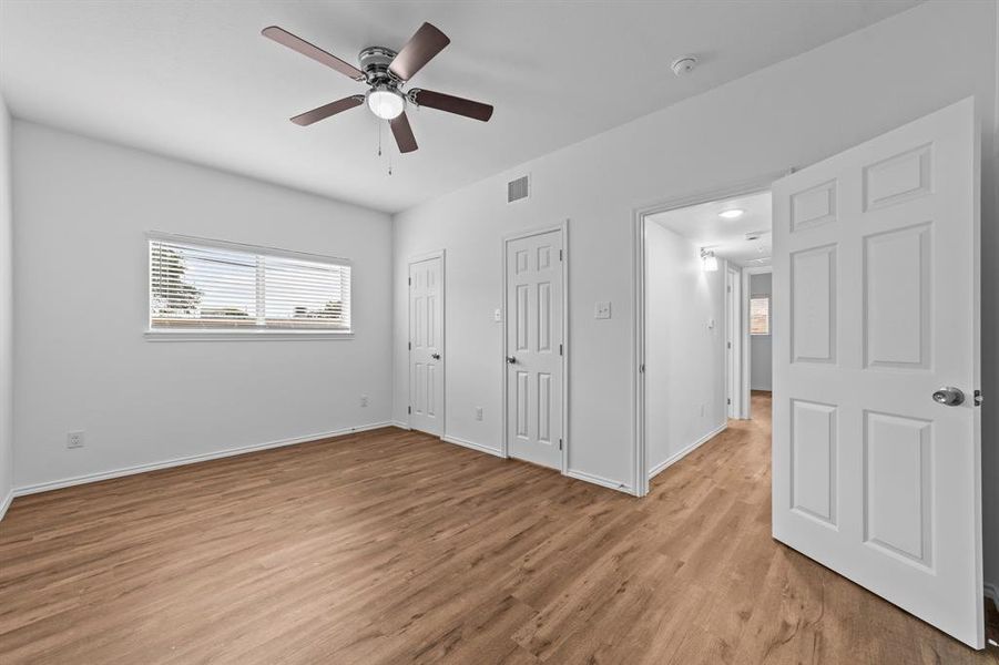 Bedroom with walk in closet