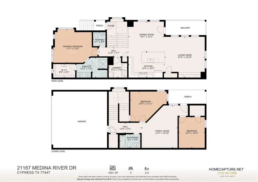 Floor plan with room dimensions