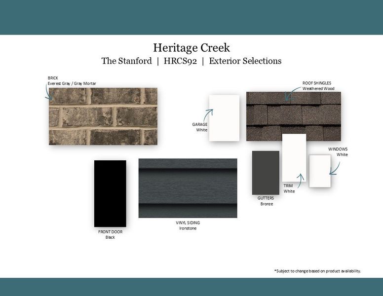Sample of building materials used in homes in Heritage Creek, Nashville (Image 48). Sample of building materials used in homes in Heritage Creek, Nashville (Image 48).