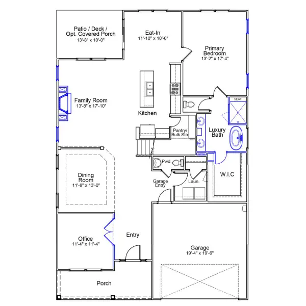 2D floor plan layout of this home in Fieldstone, Lexington, NC (Image 4).