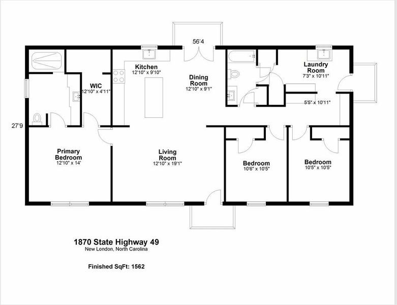 2D floor plan layout of this home in , New London, NC (Image 3).