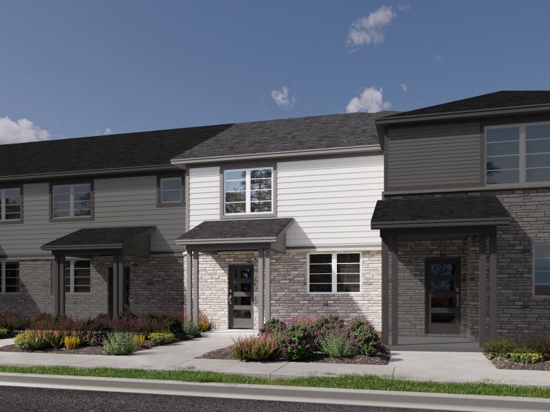 Representative exterior photo of a completed home built from the The Steamboat by Meritage Homes in Skyview at High Point, Aurora, CO (Image 13).