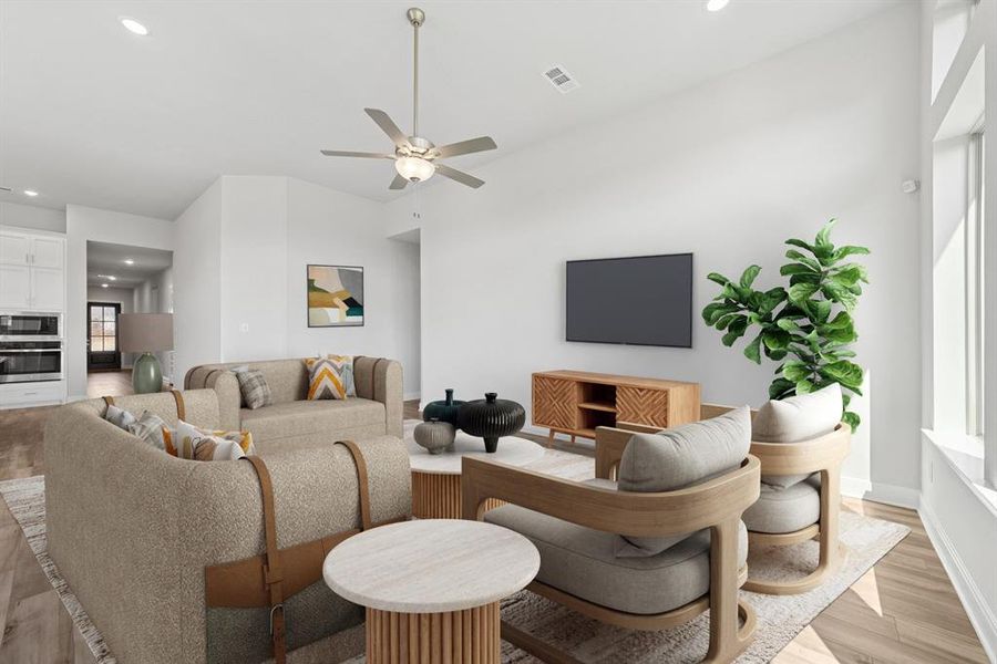 Furnished interior view inside a new home in Sandbrock Ranch, Aubrey (Image 7). Furnished interior view inside a new home in Sandbrock Ranch, Aubrey (Image 7).