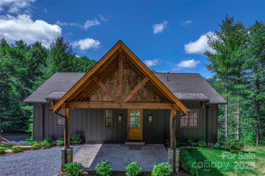 Covered porte-cochere entrance