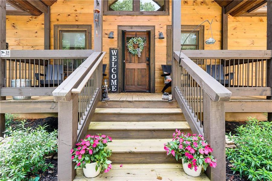 Exterior details and patio area of a home in , Ellijay (Image 27).