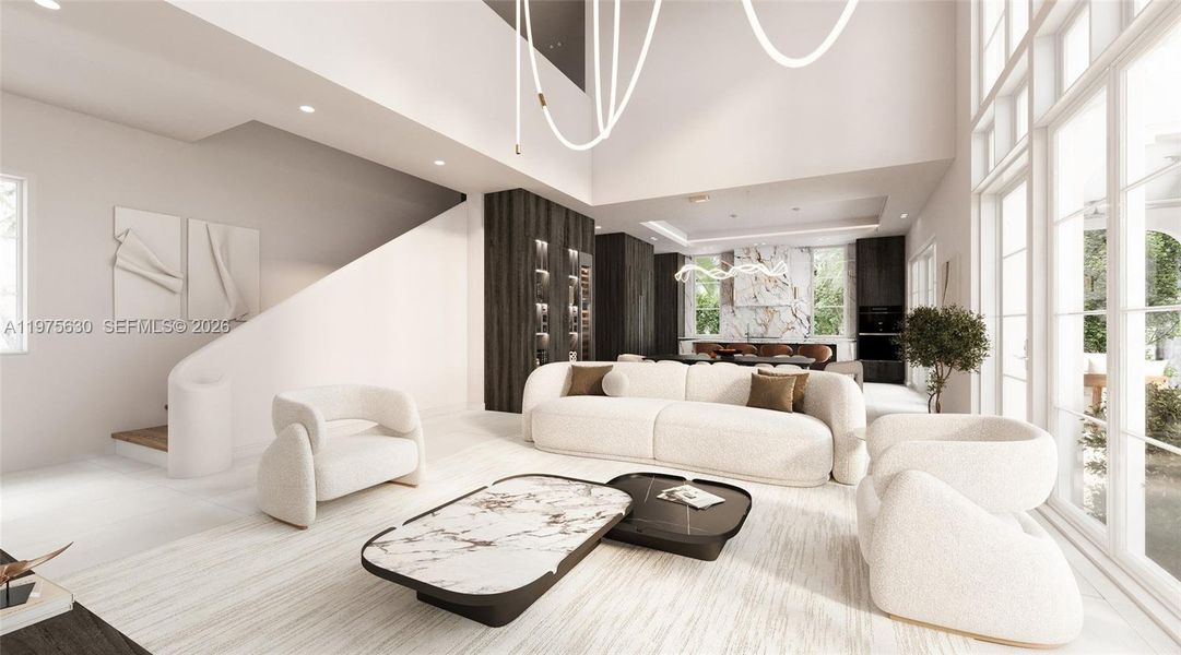 Furnished interior view inside a new home in , Coral Gables (Image 8).