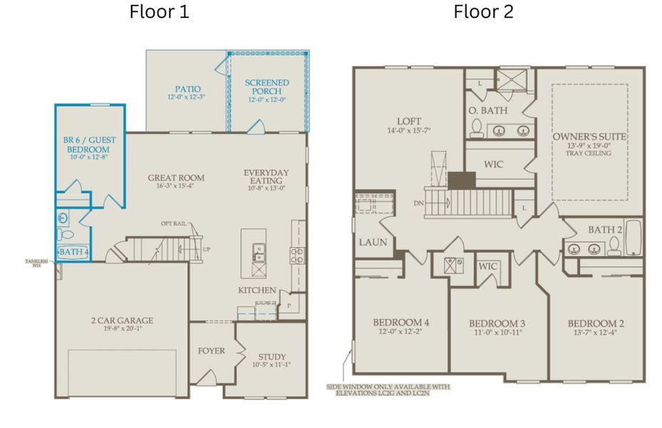 2D floor plan layout of this home in Exchange at 401, Raleigh, NC (Image 4).