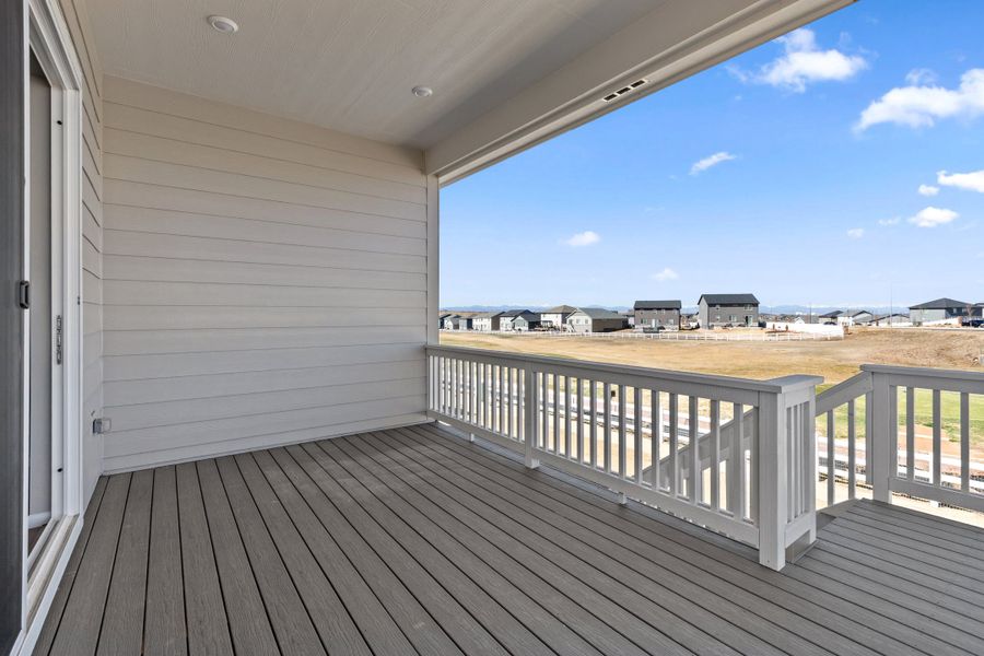 Exterior details and patio area of a home in The Estates Collection at Murphy Creek, Aurora (Image 3).