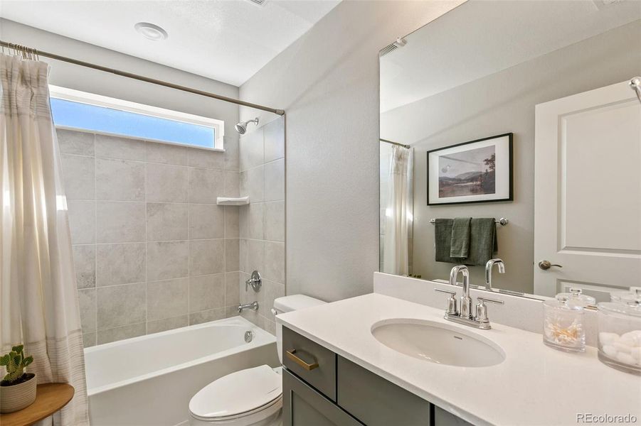 Furnished interior view inside a new home in Sunstone Village at Terrain, Castle Rock (Image 7). Furnished interior view inside a new home in Sunstone Village at Terrain, Castle Rock (Image 7).