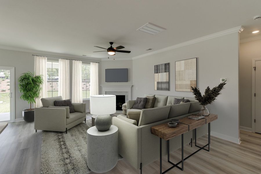 Representative furnished interior of a home built from the Nantahala II - Vanguard Collection by Mungo Homes in Sweetbrier, Durham (Image 6).