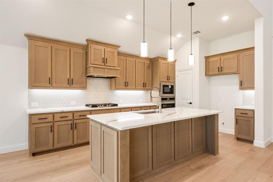 Furnished interior view inside a new home in Painted Tree Woodland District 50, McKinney (Image 8). Furnished interior view inside a new home in Painted Tree Woodland District 50, McKinney (Image 8).