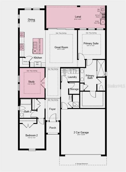 2D floor plan layout of this home in Skye Ranch Community Group Page, Sarasota, FL (Image 4).