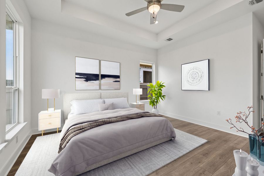 Furnished interior view inside a new home in Easton Park, Austin (Image 24). Furnished interior view inside a new home in Easton Park, Austin (Image 24).