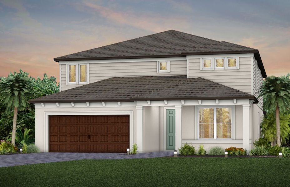 Representative exterior photo of a completed home built from the Yellowstone by Pulte Homes in Vida's Way, Wesley Chapel, FL (Image 21).