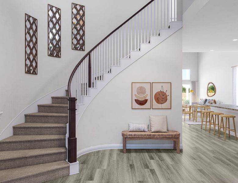 Representative furnished interior of a home built from the Longspur by Tri Pointe Homes in Oakhill Reserve, Tomball (Image 5).