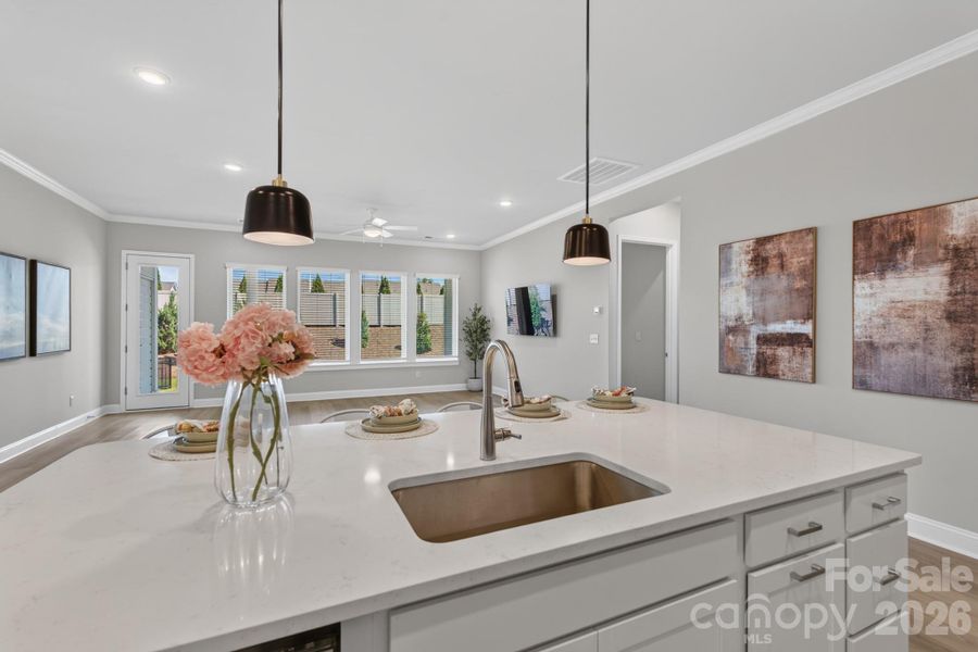Kitchen Island over looking Family Room