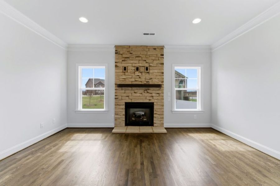Representative unfurnished interior of a home built from the Fairfield Lux by Keystone Homes NC in Weybridge, Burlington (Image 78).