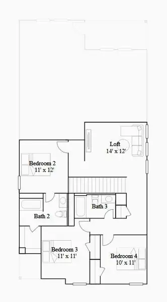 2D floor plan layout of this home in Cypress Green, Hockley, TX (Image 3).