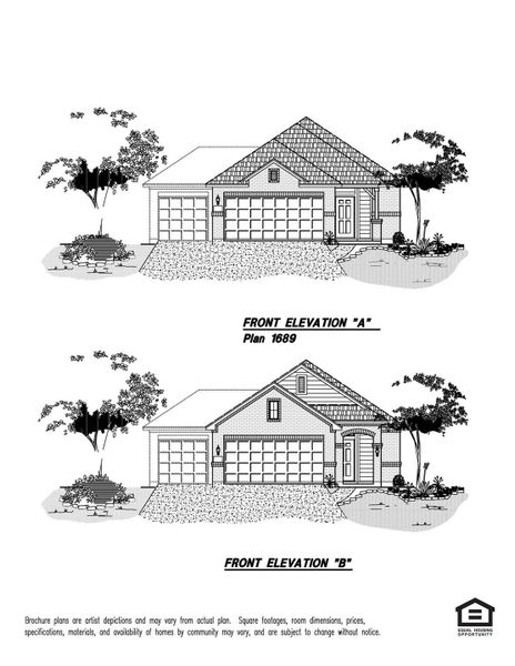 Exterior rendering of this home design in Enclave at Willis, Willis, TX (Image 1).