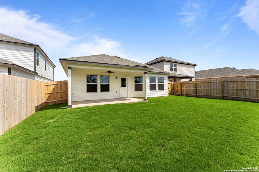 Front exterior of a new home in Meadows at Clear Springs, New Braunfels, TX, highlighting curb appeal (Image 19). Front exterior of a new home in Meadows at Clear Springs, New Braunfels, TX, highlighting curb appeal (Image 19).