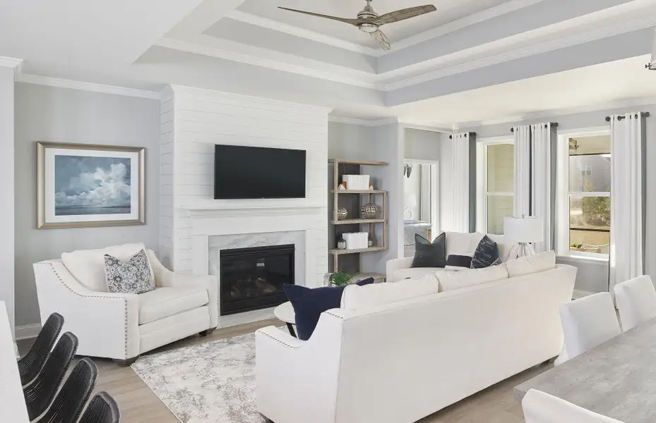 Furnished interior view inside a new home in Del Webb Point Hope, Charleston (Image 3). Furnished interior view inside a new home in Del Webb Point Hope, Charleston (Image 3).