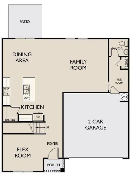 2D floor plan layout of this home in Sunterra Lakes, Brookshire, TX (Image 3).