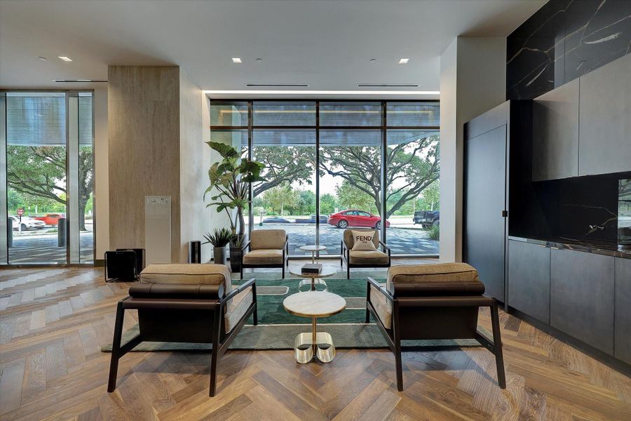 Coffee is often available at the coffee bar before you or your guest get your car from the valet.