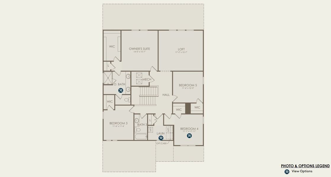 2D floor plan layout for the Yorkshire by Pulte Homes in Seminole Palms, Palm Coast, FL (Image 6).