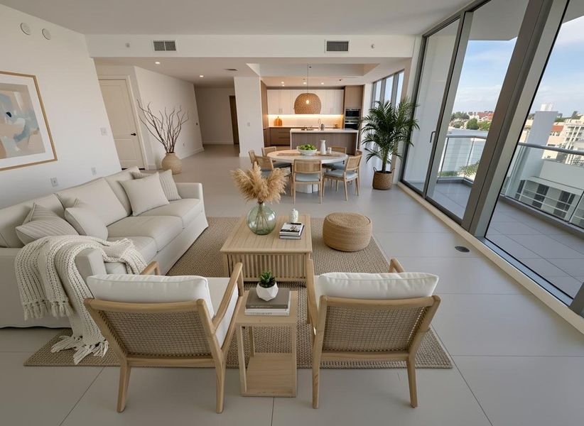 Virtual Staging-Living and Dining