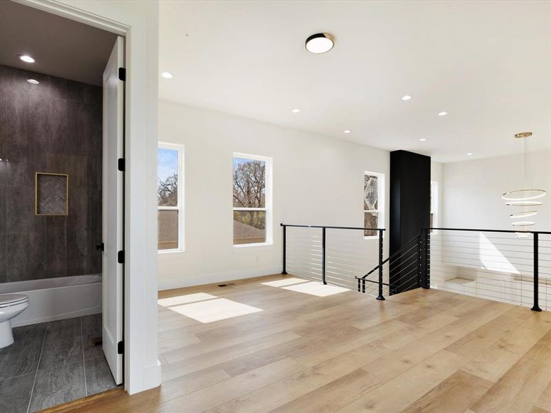 Game room overlooking the 3 full bathroom.