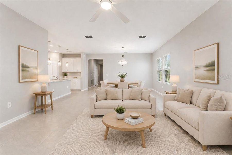 Furnished interior view inside a new home in Wellness Ridge, Clermont (Image 11). Furnished interior view inside a new home in Wellness Ridge, Clermont (Image 11).