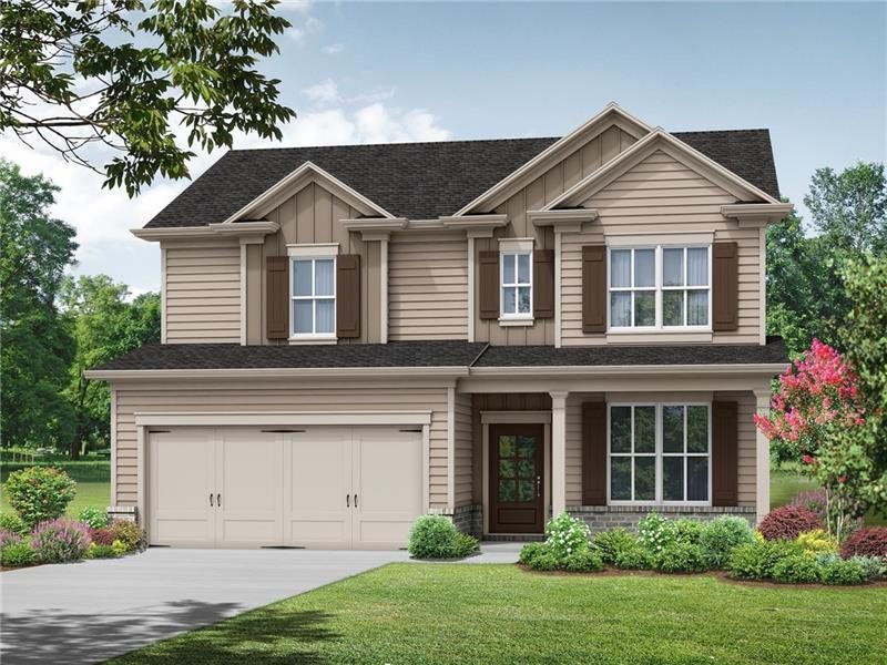Front exterior of a new home in Red Bird Manor, Jefferson, GA, highlighting curb appeal (Image 1). Front exterior of a new home in Red Bird Manor, Jefferson, GA, highlighting curb appeal (Image 1).