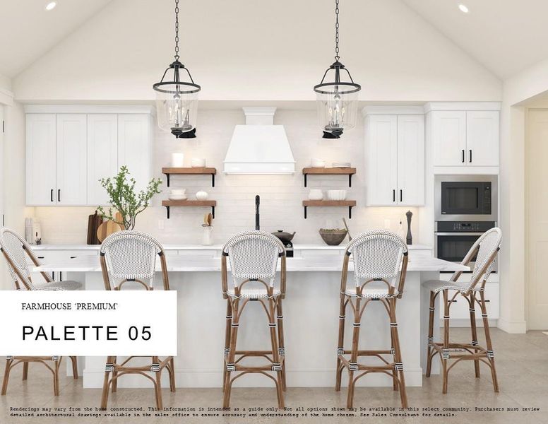Farmhouse Look Palette 5 Selection Sheet (*Artist rendering used for illustration purposes only.)