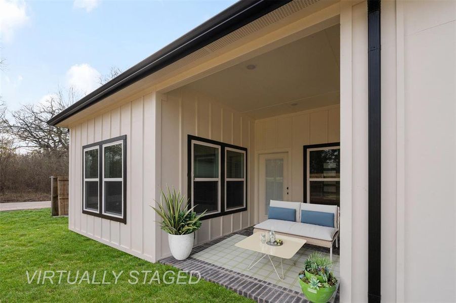 Exterior details and patio area of a home in , Trinidad (Image 3).