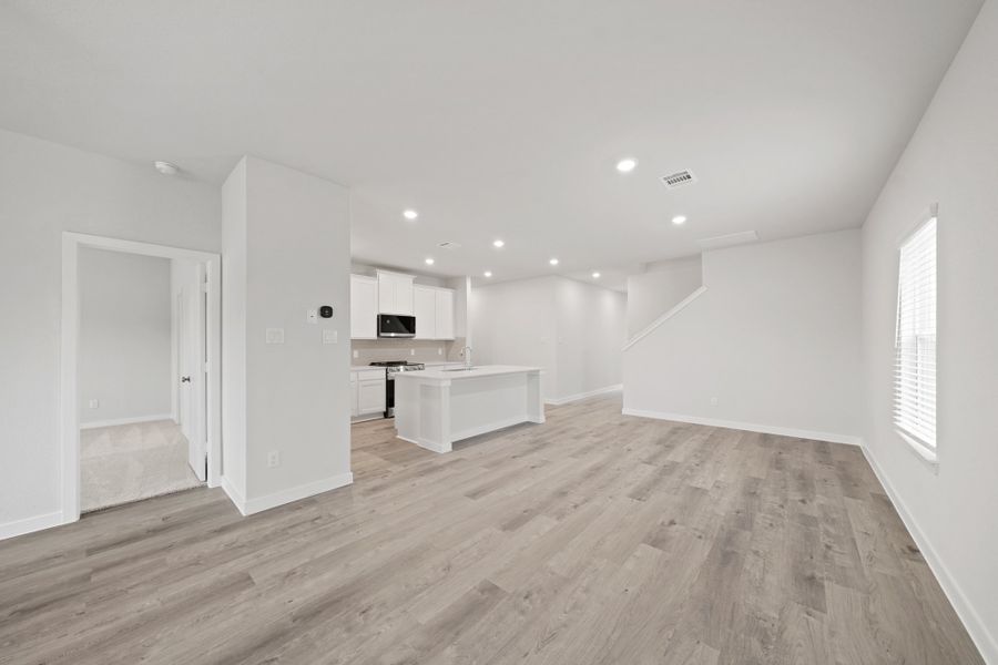 A large empty room. A large empty room.