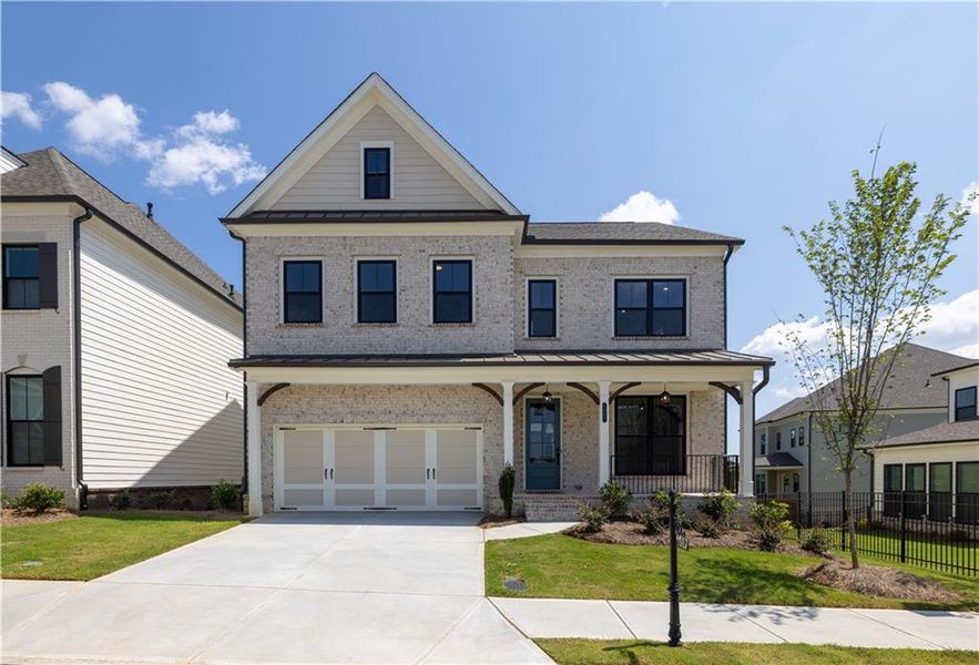 Front exterior of a new home in Waterhaven, Cumming, GA, highlighting curb appeal (Image 24).