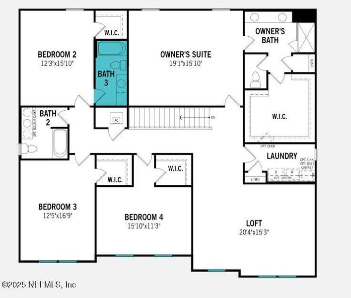 2D floor plan layout of this home in RiverTown - Forest, St. Johns, FL (Image 2).