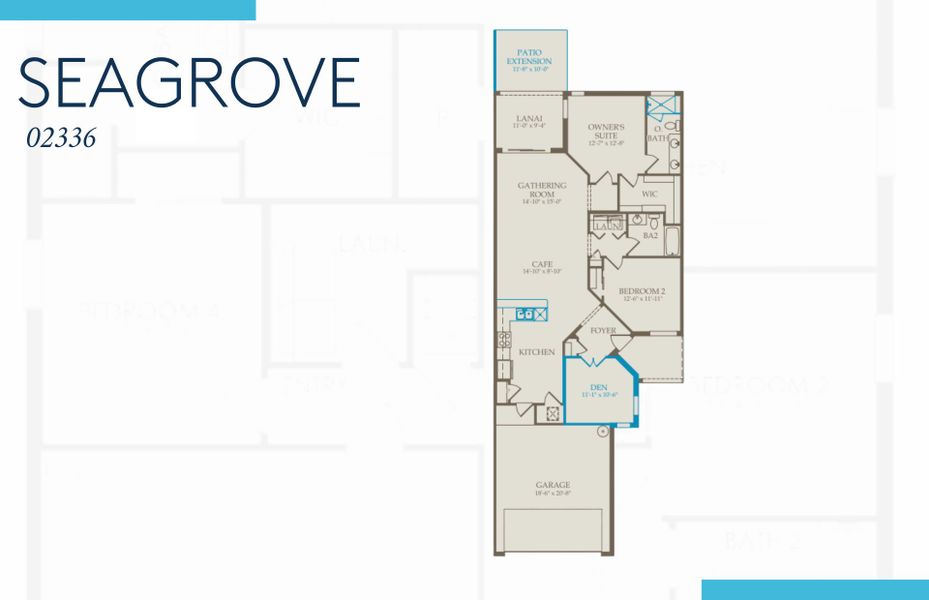 2D floor plan layout of this home in Del Webb Naples, Ave Maria, FL (Image 4).