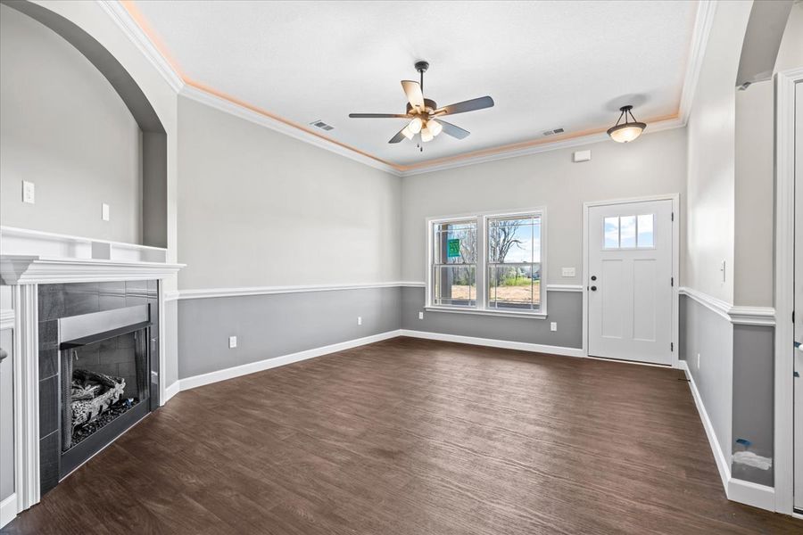 Representative unfurnished interior of a home built from the Wellford by Enchanted Homes in Arcadia Village, Spartanburg (Image 17). Representative unfurnished interior of a home built from the Wellford by Enchanted Homes in Arcadia Village, Spartanburg (Image 17).