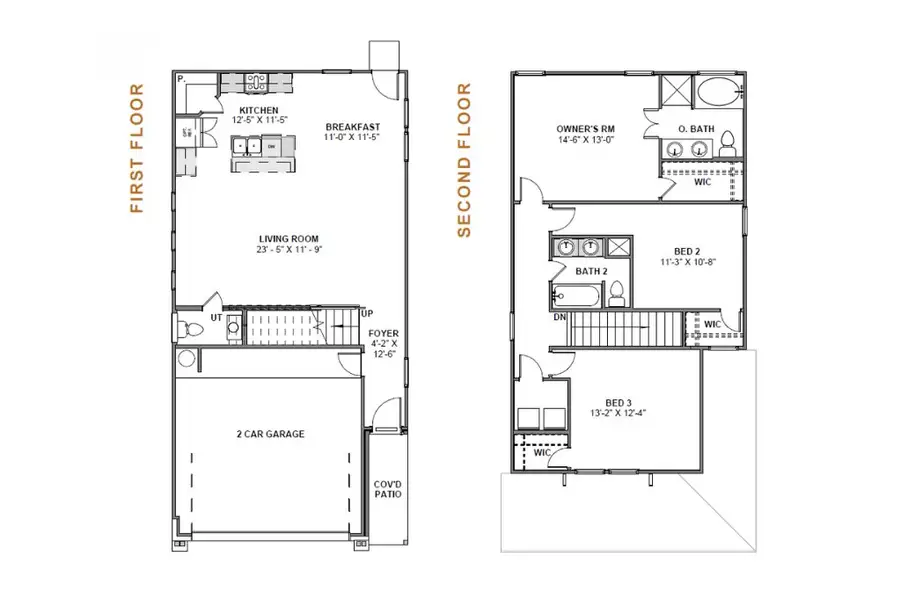 2D floor plan layout for the Athena 1599NC by Saratoga Homes in Aldine Pines, Houston, TX (Image 3). 2D floor plan layout for the Athena 1599NC by Saratoga Homes in Aldine Pines, Houston, TX (Image 3).