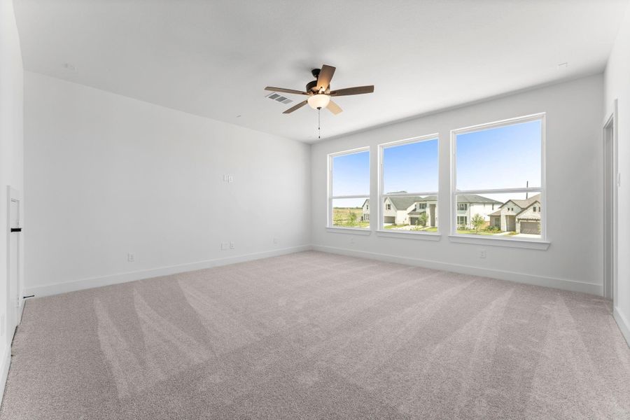 Upstairs Game Room with Fan