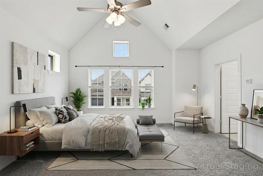 Virtually Staged Primary Bedroom.