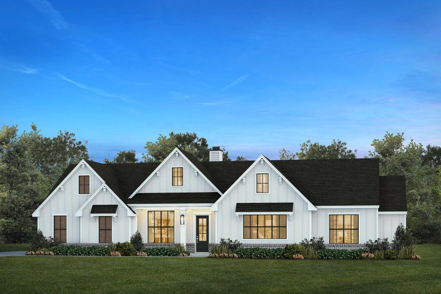 Representative exterior photo of a completed home built from the The Austin by Kenmark Homes in Stagecoach Crossing, Bridgeport, TX (Image 4).