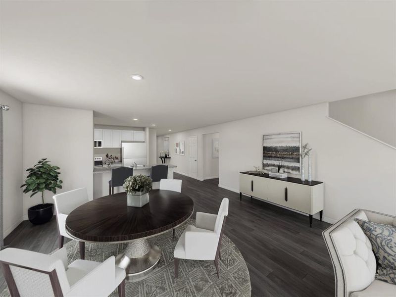 Furnished interior view inside a new home in Villages of Mayfield, Cleburne (Image 4). Furnished interior view inside a new home in Villages of Mayfield, Cleburne (Image 4).