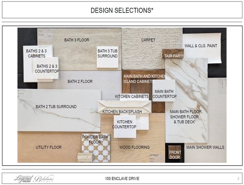 Representative photo of design selections for 100 Enclave Representative photo of design selections for 100 Enclave