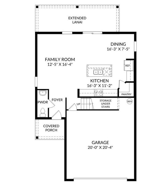 2D floor plan layout for the The Cortez II by Stanley Martin Homes in Oakfield Trails, Parrish, FL (Image 4).