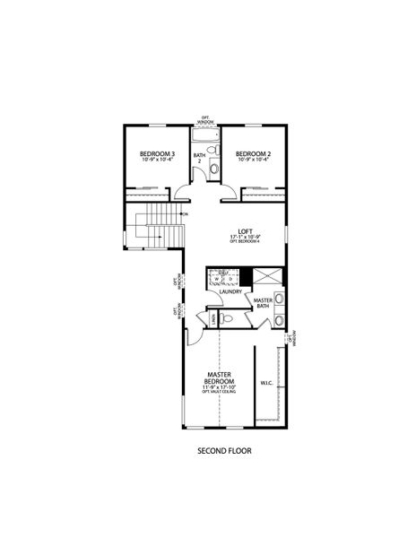 2D floor plan layout for the Galileo by Hartford Homes in Trailside, Timnath, CO (Image 6).