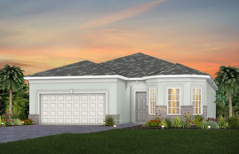 Representative exterior photo of a completed home built from the Mystique by Pulte Homes in Highpointe, Stuart, FL (Image 2).